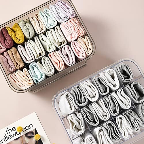 Xicennego Minimalist Clear Underwear Storage Box, Plastic Drawer Organizer, Wardrobe Organizer for Socks, Underwear, Bra, Tie