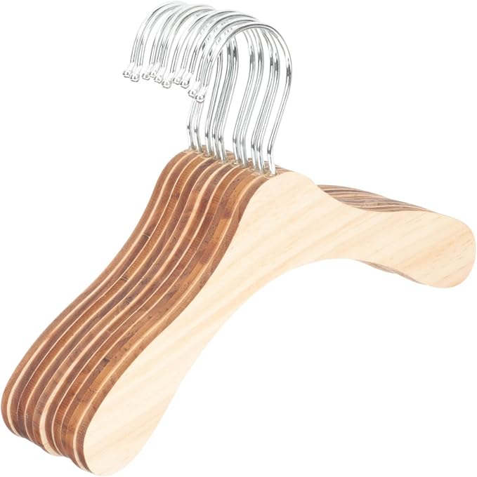 VOSAREA 10-Piece Wooden Dog and Cat Clothes Hangers 8.66 Inch Wear-Resistant PET Hangers for Daily Use Portable Non-Slip PET Clothing Organizer