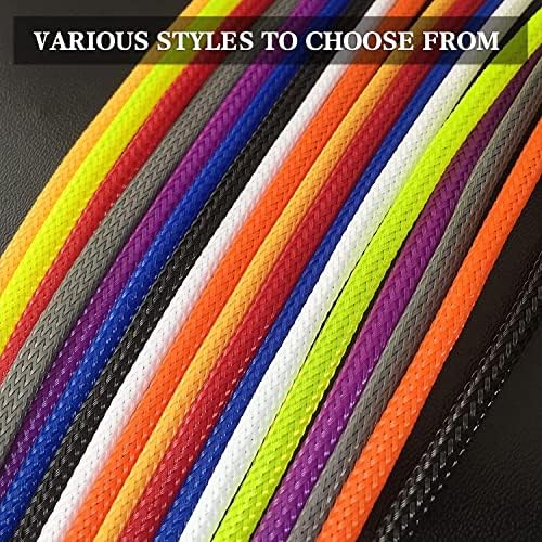 Othmro 5m/16.4ft PET Expandable Cord Protector, 3mm/0.12" Width Loom Tubing, Non-Split Sleeving, Flexible Wire Mesh Sleeve, Red, for USB, Power, Audio, Video Cables
