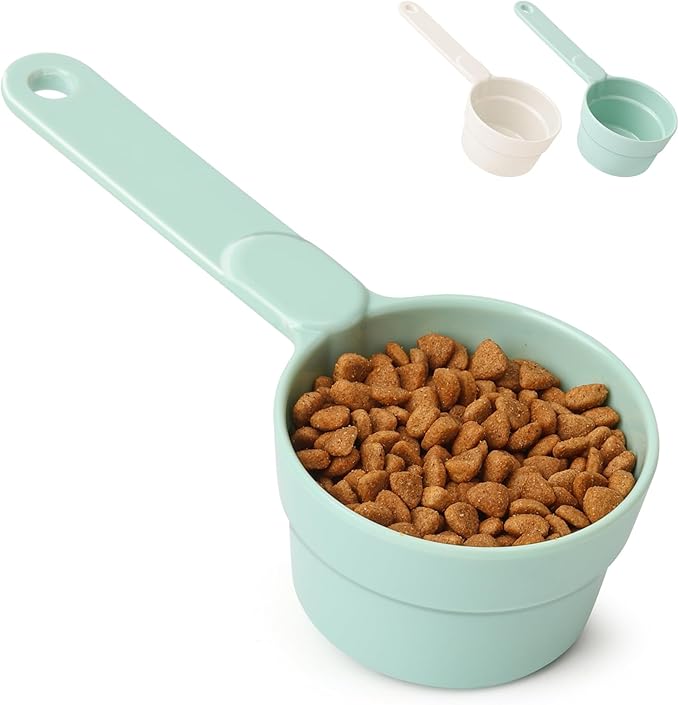 ComSaf Dog Food Scoop 1/2 Cup, Pet Food Measuring Cup for Dogs and Cats | Pet Food Scooper, Half-Cup Portion Measure, Long Handle, Dry Kibble, Multi-Pet Feed Portions, Dishwasher Safe