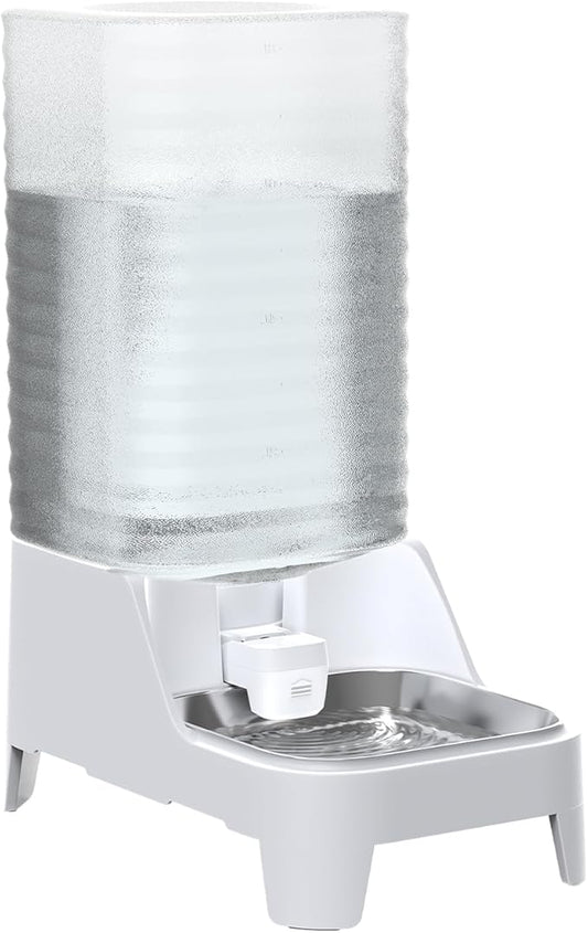 Automatic Dog Water Bowl Dispenser with Patented Faucet - 12L Large Gravity Cat Water Dispenser with Filter & Adjustable Base, Wide Mouth for Easy Clean, BPA-Free, Stainless Steel Pet Waterer for Pets