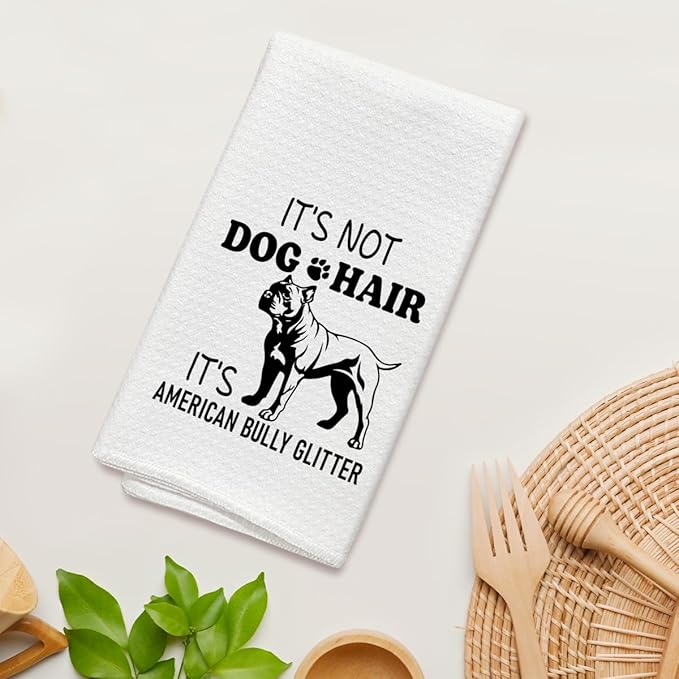 It's Not Dog Hair It's Pit Bull Glitter Kitchen Towels Dish Cloths, Funny Decorative Hand Towel Drying Cloth for Bathroom Baking, Pitbull Gifts for Dog Lover, Friend, Woman, 16x24 Inches -33