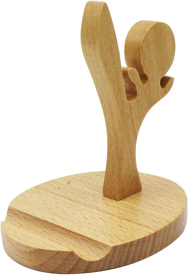 Cartoon Cell Phone Holder Stand Wooden Smartphone Desk Holder for All Mobile Phones Animal Phone Stand Desk Ornament