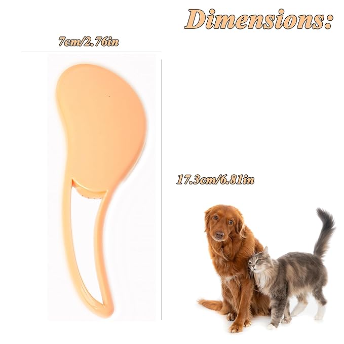 Dog Grooming Brush, Soft Puppy Massage Brush, Pet Hair Bathing Brush Comb, Hangable Grooming Tool for Poodles, Teddy, Yorkies, Maltese, Shih Tzu, Chihuahua (Orange)