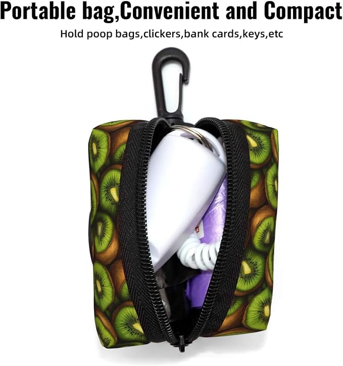 Kiwi Pet Waste Bag Dispenser 0.2L | Portable Dog Poop Holder Waste Bag With Zipper Park Doggy Walking Accessory