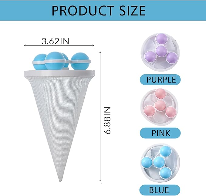 Pet Hair Remover for Laundry,Lint Catcher for Washing Machine, 2026 Upgraded Floating Hair Filter Mesh Removal, Cat and Dog Hair Washing Machine Catcher; (Mixed Color 3 Pack)