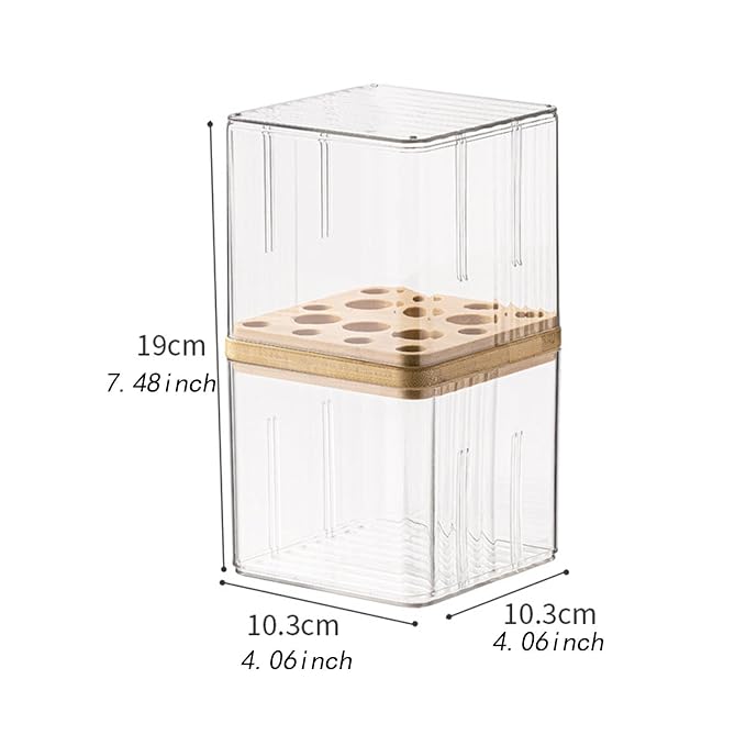 Makeup Pad Storage Case Makeup Brush Organizer Storage Container Cosmetic Remover Pad Organizer Table Top Portable Storage Container PET, for Brushes