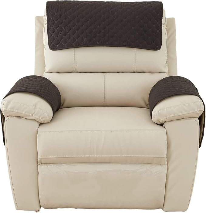 XMAYODS 3 Pcs Recliner Covers Sherpa Arm Covers for Recliner Chair with Storage Pockets Headrest Cover for Recliner Chair Armchair Slipcovers for Sofa Recliner Protector (Color : #8)