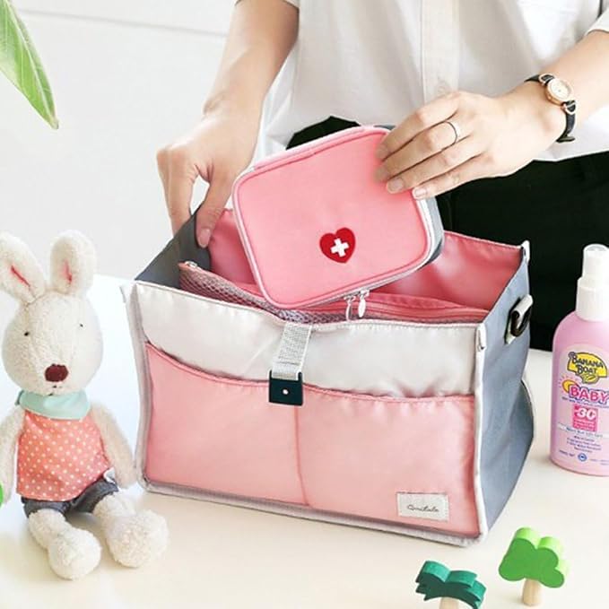 Pink Portable First Aid Kit, Mini Outdoor First Aid Kit Bag, Travel Portable Medicine Organizer Emergency Kit First Aid Kits, Mini Emergency Medical Bag Office, Travel, Camping, Sports, School