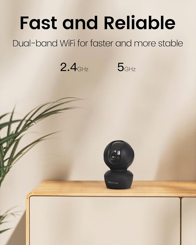 VIMTAG 5G 4MP Security Camera Indoor, 2 Pack Dog Camera with Speaker 360 Motion Tracking, IR Night Vision, Indoor Cameras for Home Security Puppy Cat, 2-Way Audio, Support Alexa, Card (Not Included)