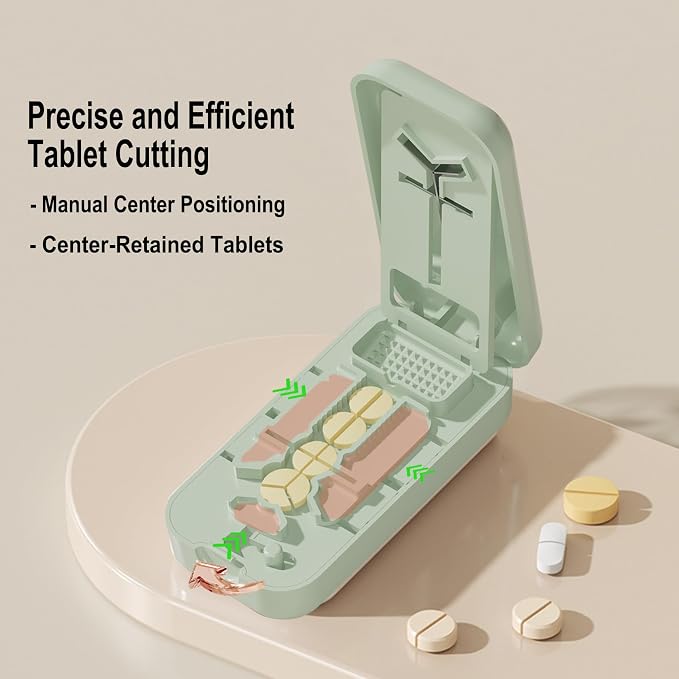 Pill Cutter, Pill Splitter for Small Pills, Cuts 1/2, 1/3, 1/4 Pills
