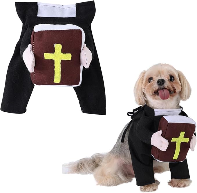 Halloween Pet Costume Outfit for Dog Cats Stand Bible Cosplay Photo Ready Apparel Pet Costume Dog Cats Vestments
