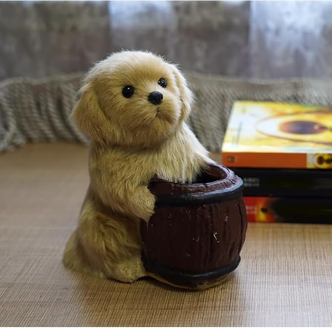 Surakey Creative Cute Pug Dog Pencil Holder - Pet Pen Cup Desk Organizer - Resin Puppy Figurine Decorations Dog Sculpture Organizer Decoration Gift for Kids Students Home Office, Style 1