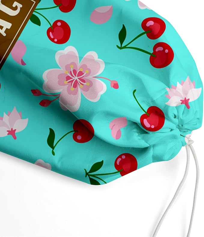 Plastic Bag Holder,Reusable And Washable Country Style Grocery Bag organizer,For Home Kitchen Travelling Camping Decor, use 1 Pack,Cherry Blossoms Pattern