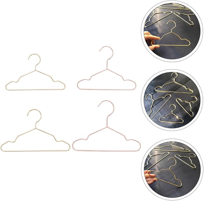 GALPADA Iron Pet Clothes Hangers Lightweight Drying Rack Organizer for Dog Apparel 4pcs Space-Saving Storage Solution Random Color for Pet Clothes