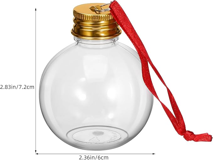 10pcs Christmas Bulb-shaped Juice Bottles with Leak-proof Protective Lid Covers, round Pet Plastic Party Juice Bottles for Holiday Decoration and Gift Packaging