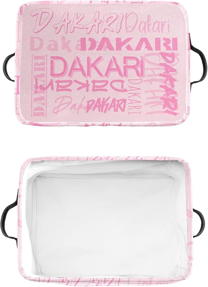 Personalized Storage Bins with Name Custom Kids Storage Basket Cubes Organizer with Handles for Organizing Boys and Girls Toys Shelf Closet Nursery Baskets Boxes, 1 Pack