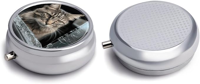 Pill Box Portable Pet Smashes Glass in Car Pill Case Cute Pill Organizer for Vitamins Supplements