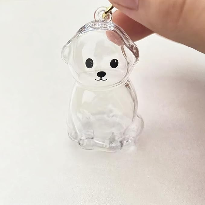 Cute Dog Hair Keychain Transparent Pet Fur Keepsake with Tweezer | Portable Dog Fur Keychain DIY Pet Hair Memorial Keepsake Dogs Hairs Collector Charm Storage Box, Dogs Lover Collecting Gifts