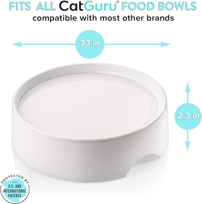 CatGuru Food Table for Cat Bowls, Elevated Feeding Station for Cat Food Bowl, Raised Stand for Pet Food and Water Bowls, Pet Feeder for Indoor Cats, Stress Free Stand for Pet Dishes (Marshnallow)