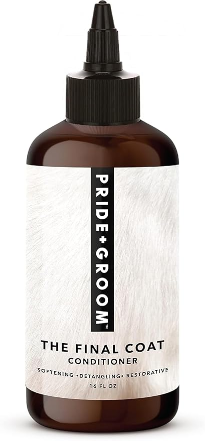 Pride and Groom The Final Coat Dog Conditioner – Formulated with All Natural Ingredients to Untangle and Nourish Any Coat for Improved Manageability and Long Lasting Shine – 16oz