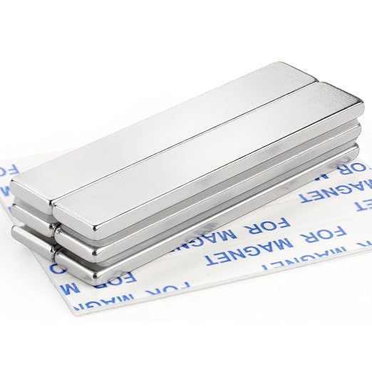 BEST CHOICE MAGNETS 24 Pack Strong Neodymium Bar Magnets, 60 x 10 x 3 mm | Rare Earth Neodymium Magnets with Double-Sided Adhesive Perfect for Fridge, Garage, Kitchen, Craft, Office