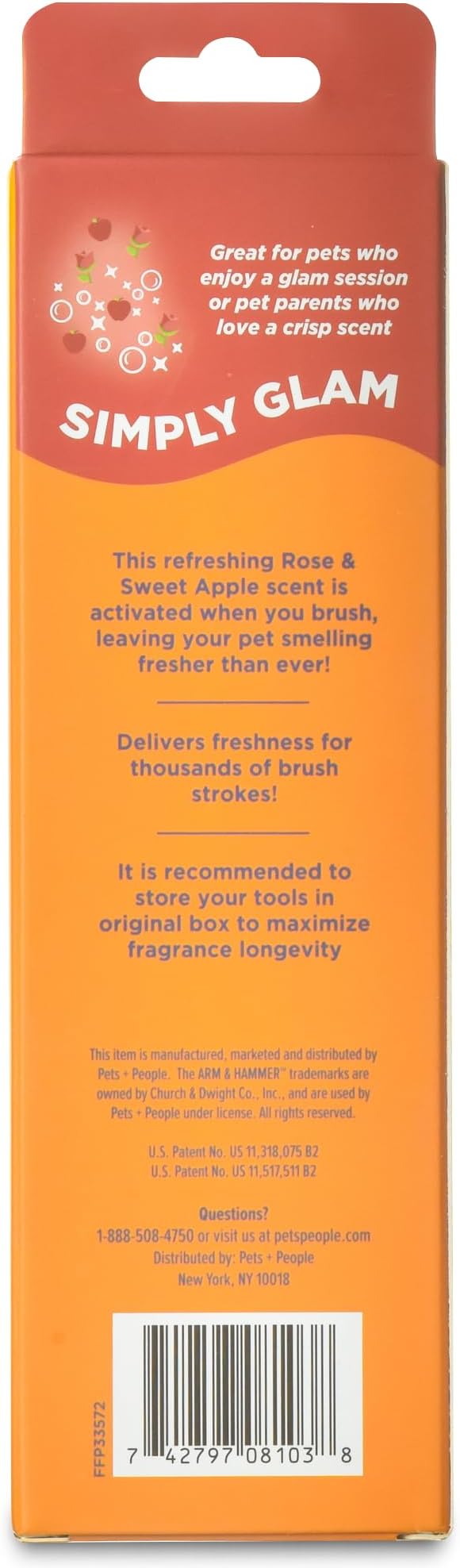 Arm & Hammer Deodorizing Dog Grooming Comb, Fragrance Transfer Technology with Baking Soda, Fine & Standard Teeth for Detangling & Flea Removal, Dematting Tool for Dogs, Sweet Apple & Rose Scent
