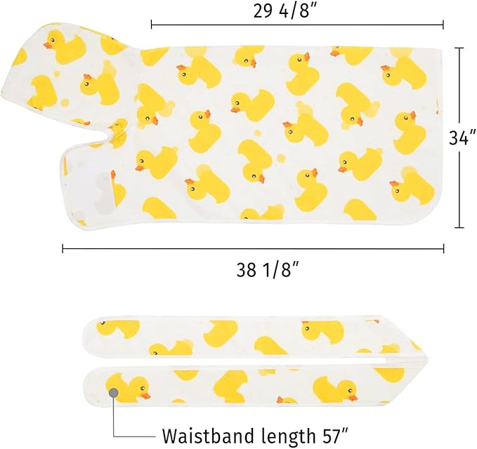HDE Dog Bathrobe Super Absorbent Quick Drying Puppy Towel Wrap Coat Adjustable After Bath Robes with Hood for Dog Sizes S-XXL White Rubber Ducks XXL