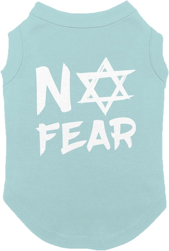 No Fear Star of David - Stand with Israel Dog Shirt (Chill, Large)