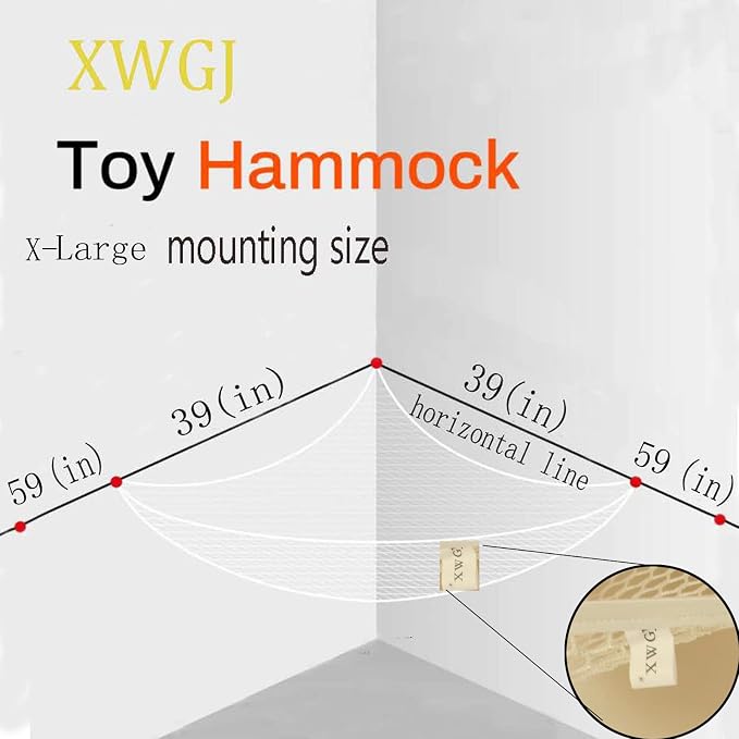 Stuffed Animal Net Or Hammock, Teddy Bear Holder Nets,White Toy Hammock for Stuffed Animals Storage, 2 Pack 75 x59 x59 in super large XWGJ