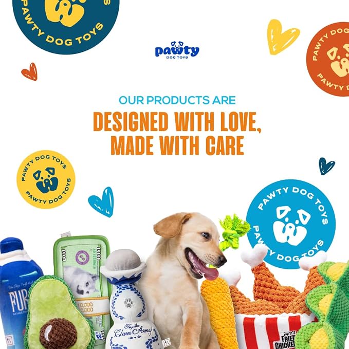 Pawty Reversible Dog Toy Basket – 35L Large Collapsible Fabric Storage Bin with Dog Toys Text – Foldable Pet Toy Box & Organizer for Blankets, Leashes, Living Room – 13.8" x 15.75" (Holds 20+ Toys)