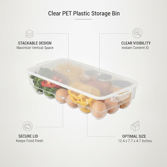 Rectangular Clear PET Storage Bin