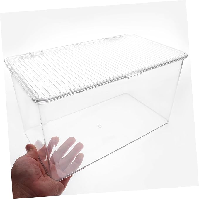 Pet Storage Box with Lid Elevated Dustproof Organizer for Books Files Cosmetics Desktop Supplies Multipurpose File Bin for Home and Office Shelving