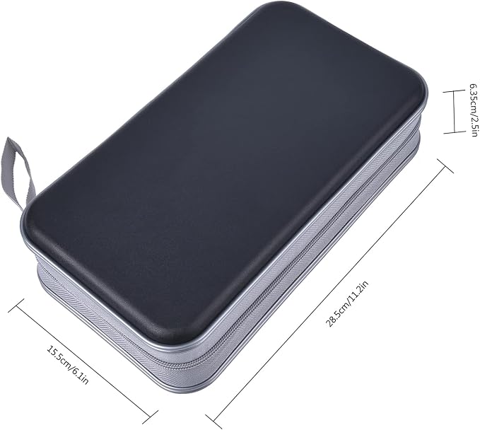 UENTIP CD Case,96 Capacity Hard Plastic DVD Case Holder for Car Home Travel | CD DVD Storage,Zipper Closure,Scratch-Resistant Sleeves,Stay Away Dust and Damp,Storage Music Video Gaming Discs Blu-ray
