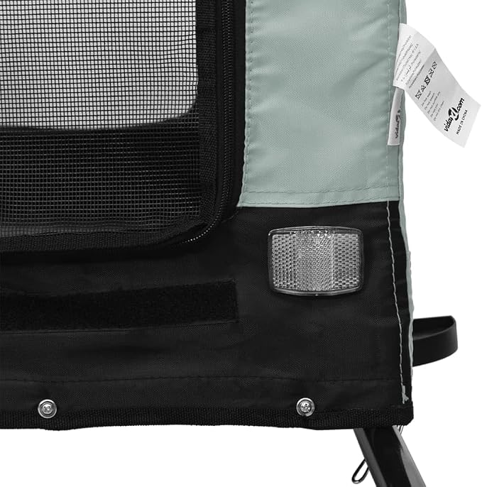 Pet Bike Trailer for Small Dogs, Foldable Bicycle Cargo Trailer with Mesh Windows and Reflectors, Sturdy Iron Frame Oxford Fabric Carrier, 49.2 x 24.8 x 26.0 in