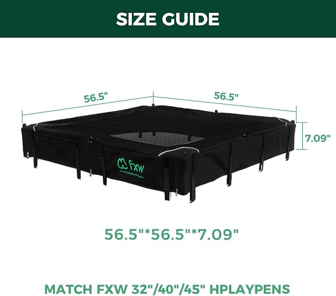 FXW Homeplus Indoor Dog Playpen with Mesh Top Cover, 32" H, 8 Panels | Calm Indoor Play Area, Cover Helps Deter Jump-Outs, for Small & Medium Dogs, Patented