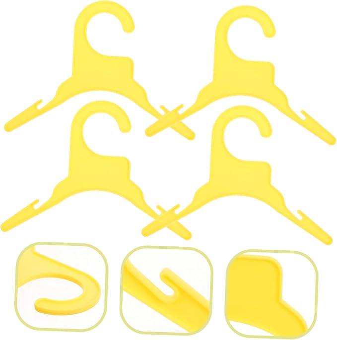 Toyvian 10pcs Dog and Cat Clothing Hangers Plastic Pet Apparel Racks for Organizing and Hanging Pet Clothes Small Yellow for Neat and Tidy
