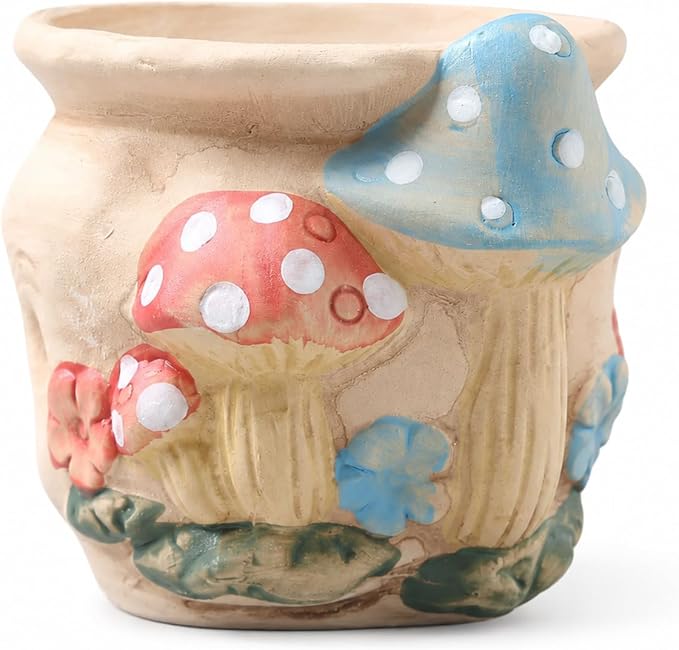 Ceramic Mushroom Shaped Pen Pencil Holder for Desk Decoration Accessories Mushroomb Decor Makeup Brush Pen Cups Office School Ideal Gifts for Women, Mom or Birthdays
