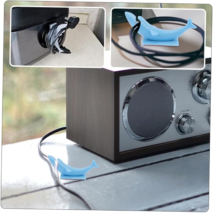 DOITOOL 2PCS Silicone Cable Management Organizers for Kitchen Self-Adhesive Cord Holders for Home Appliances Cord Organizer Clips in Design