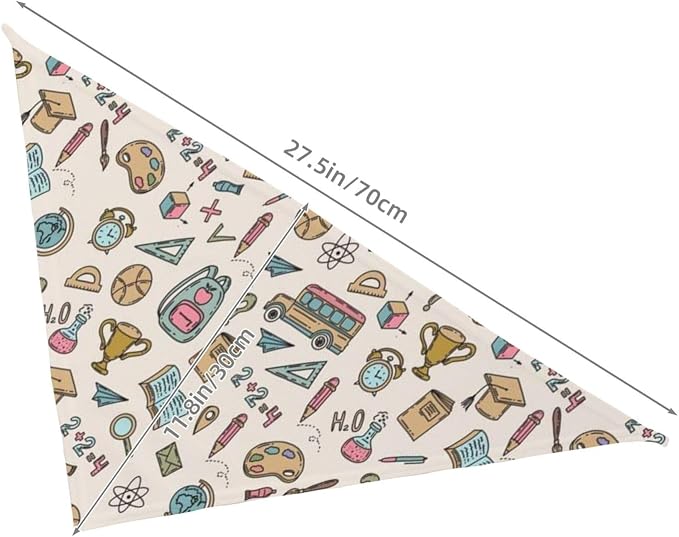 Teacher's Pet Dog Bandana,Funny Bandana Gift,Photo Prop Accessories for Dog Lovers Owner Gift,Triangle Reversible Fall Scarf, Adjustable (Khaki)
