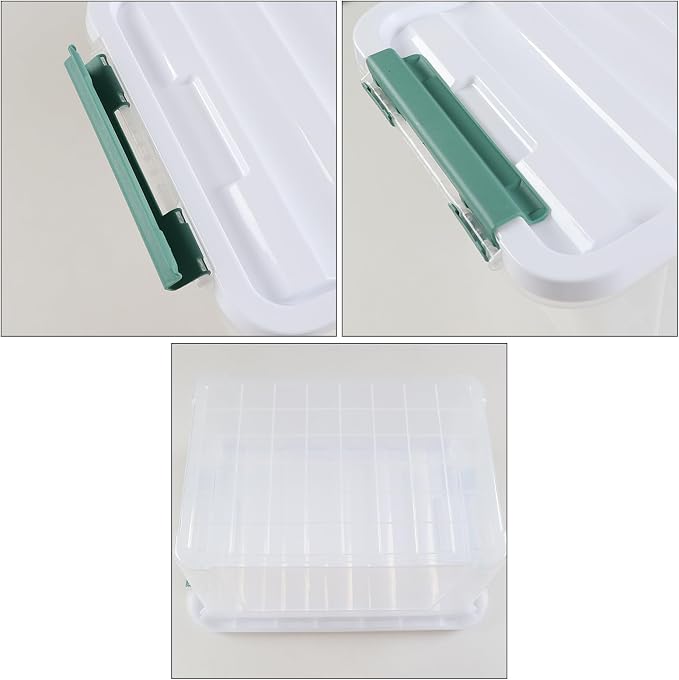 6-Pack Plastic Storage Bins with Lids, 20 L Clear Storage Containers