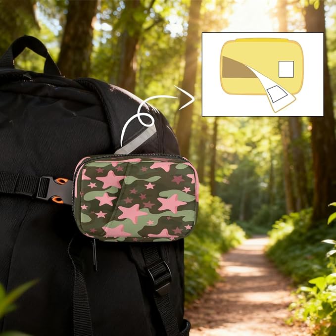 Weekly Pill Organizer Travel Size Bag with Removable 7 Day Pill Box Portable Vitamin Case Purse with Zipper,Star Camo Pattern