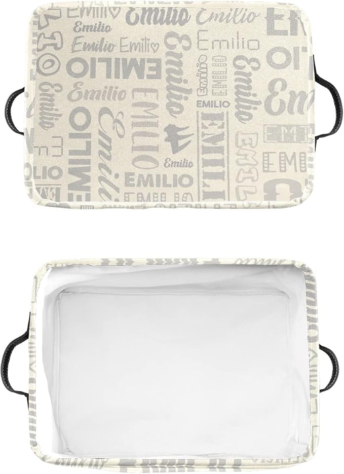 Personalized Toy Box Storage Bins for Boys Girls with Name, Kids Custom Storage Basket Cubes Organizer with Handles, Shelf Closet Storage Baskets Bin Customized Gift, 1 Pack