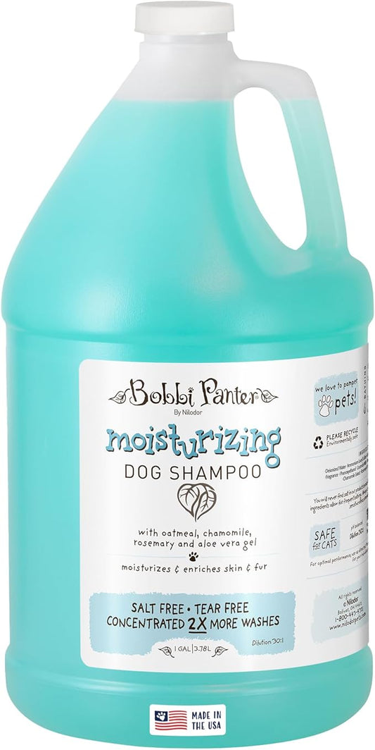 Bobbi Panter Oatmeal Dog Shampoo Aloe Vera, Chamomile & Rosemary – Moisturizing Natural Formula for Dry Skin, Tear-Free, 30:1 Concentrate, Made in USA, 1 Gallon