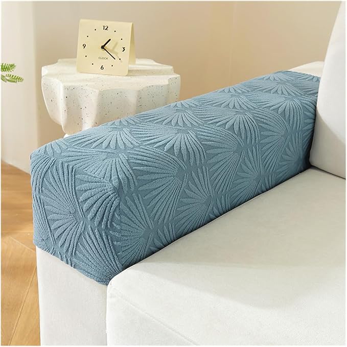 Sofa Arm Covers Set of 2 Squared, Non-Slip Arm Covers Protector for Dogs, Cats, Pets, Couch Armchair (B Dark Blue)