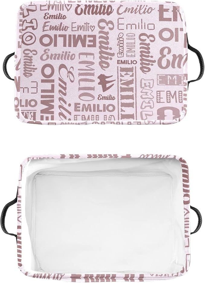 Personalized Toy Box Storage Bins for Boys Girls with Name, Kids Custom Storage Basket Cubes Organizer with Handles, Shelf Closet Storage Baskets Bin Customized Gift, 1 Pack