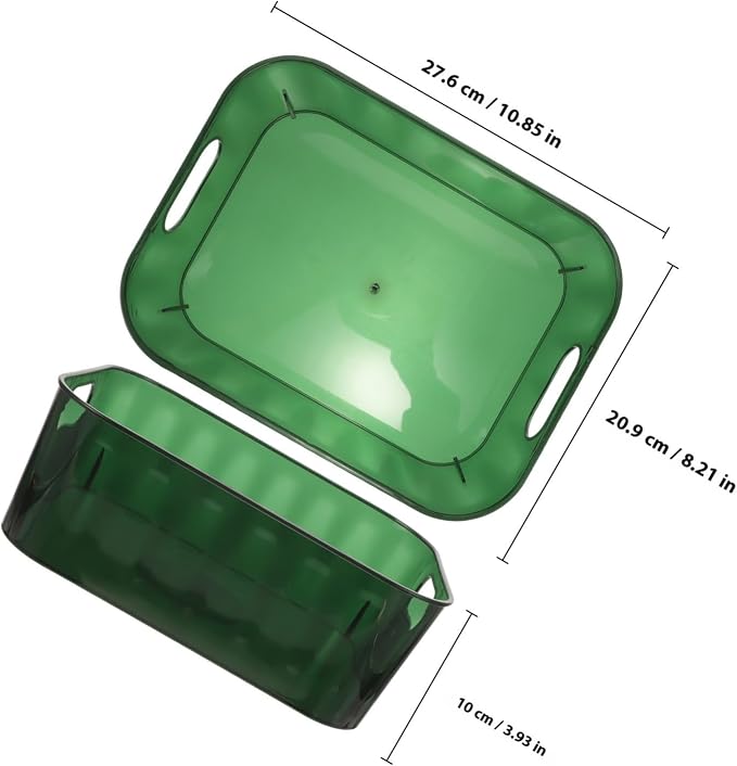 FENICAL Green Small Pet Organizer Storage for Makeup Basket Desk, Storing Top Organizer Bin Office Tools and Stationery, Dresser for Cosmetics and Skincare