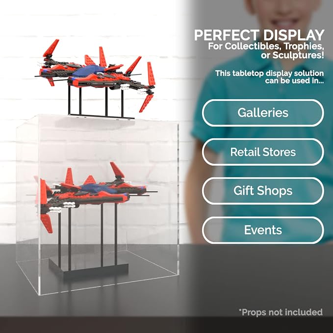 16" x 16" x 18" Clear Acrylic Display Box No Lid Versatile Square Plexiglass Retail Product Storage Bin or Merchandise Riser with One Open Side by Marketing Holders