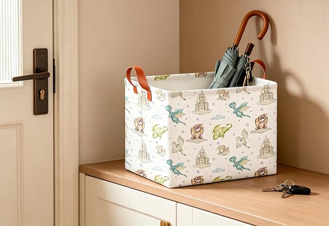 CLOCOR Rectangular Storage Bin,Waterproof Books Box,Gift Basket(Dinosaur)