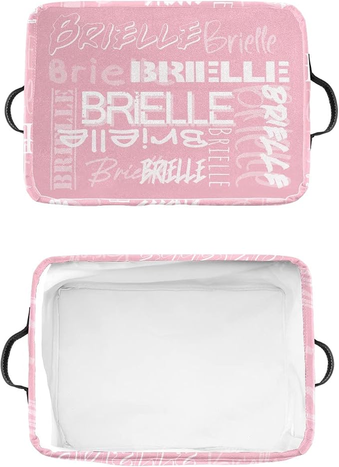 Personalized Storage Bins with Name Custom Kids Storage Basket Cubes Organizer with Handles for Organizing Boys and Girls Toys Shelf Closet Nursery Baskets Boxes, 1 Pack